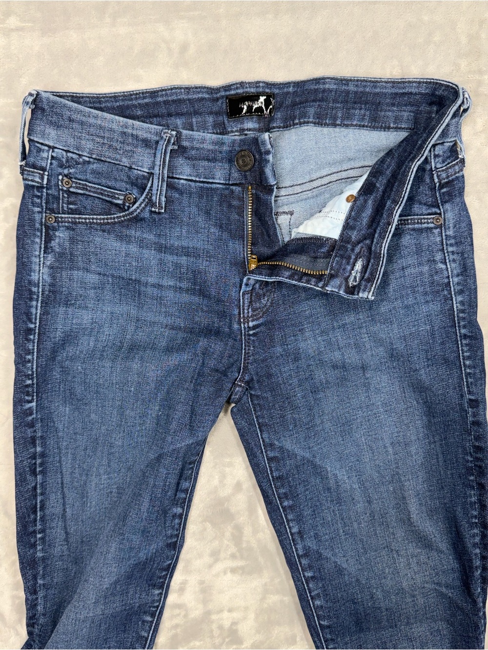 MOTHER The Looker Ankle Fray Jeans in Dark Wash - Picture 3 of 13